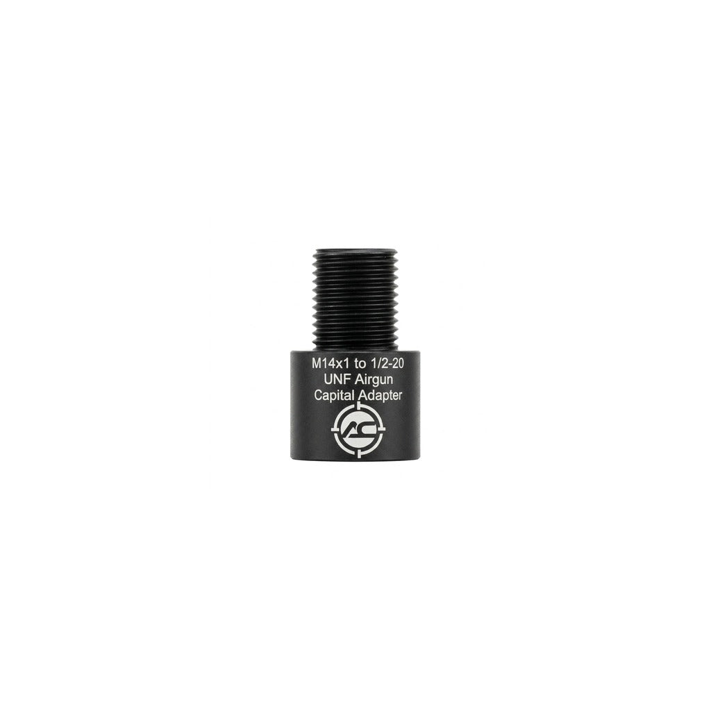 M14x1 CCW left-hand to 1/2-20 UNF airgun adapter